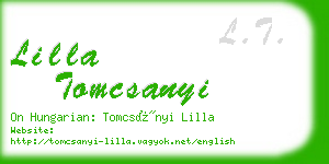 lilla tomcsanyi business card